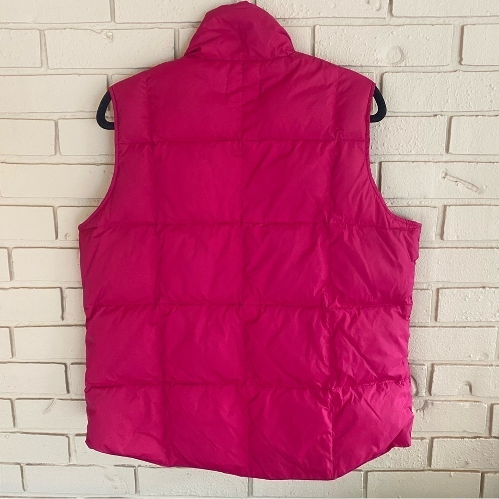 Lands'end Women's Pink Snap Up Goose Down Quilted Puffer Vest Large L 14 - 16 - Picture 6 of 7